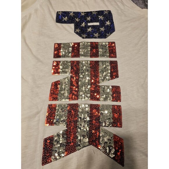 Victoria Secret Pink  Sequin Tank Red White Blue Patriotic Sleeveless Size Large - Picture 5 of 11